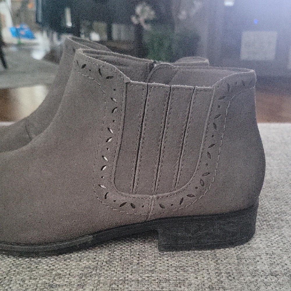 Earth Charcoal Gray Zip Booties - Picture 2 of 8